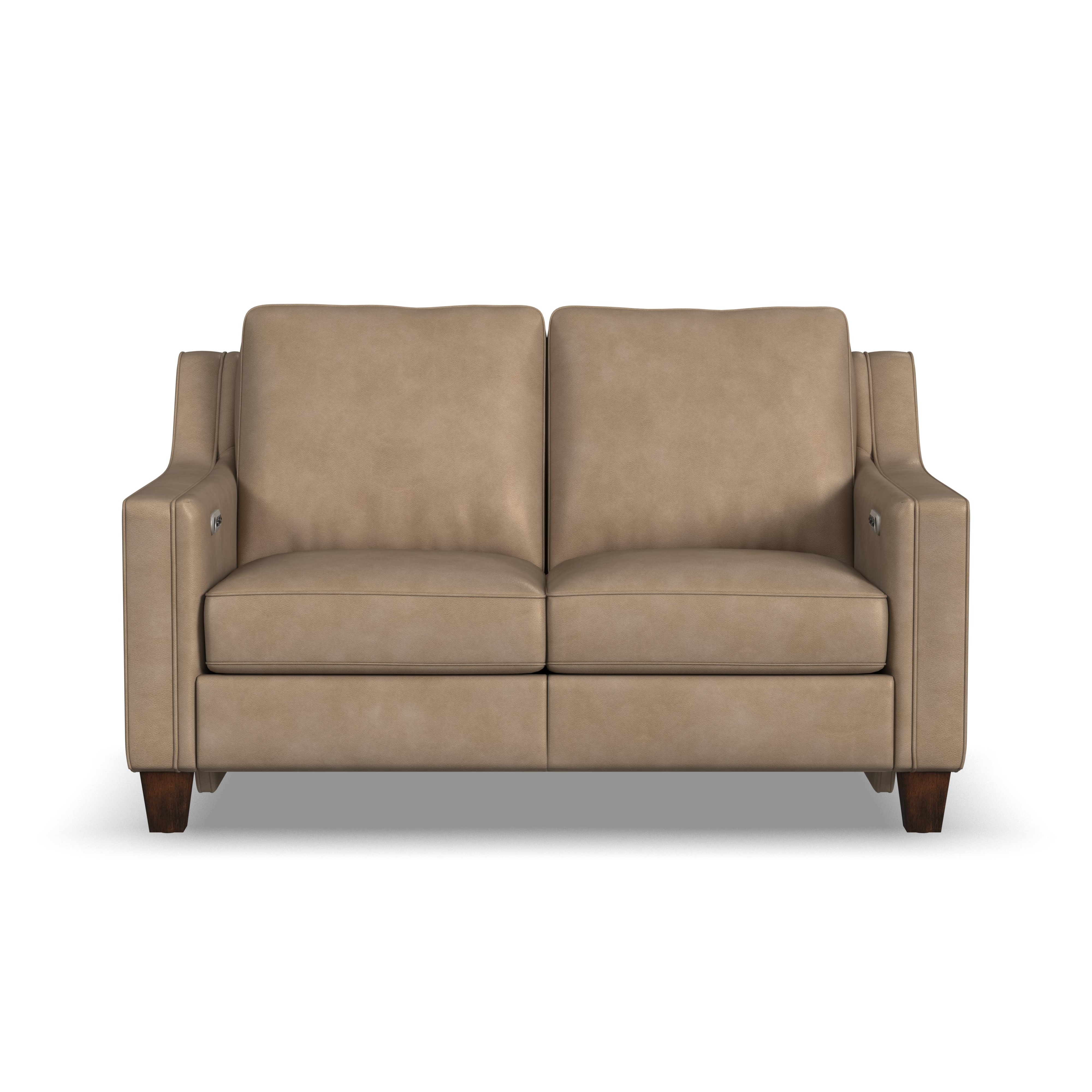 Leather Power Inclining Loveseat