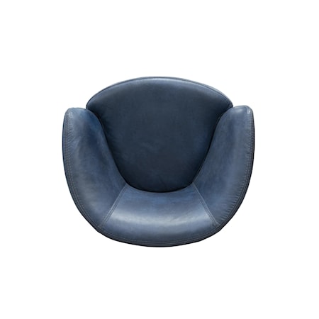 Leather Swivel Barrel Chair