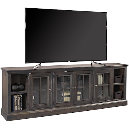 Transitional 96" TV Console with Wire Management System 