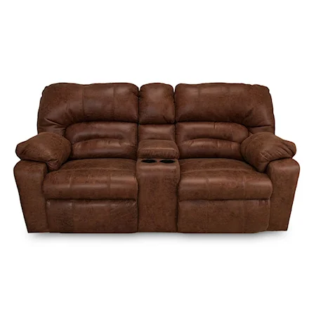 Casual Manual Reclining Loveseat with Console