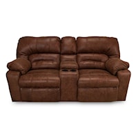 Casual Manual Reclining Loveseat with Console