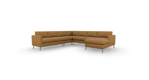 Mid-Century Modern Modular Sectional Chaise Sofa with USB Ports