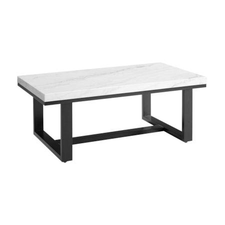 48" Rect. Marble-Top Cocktail Table
