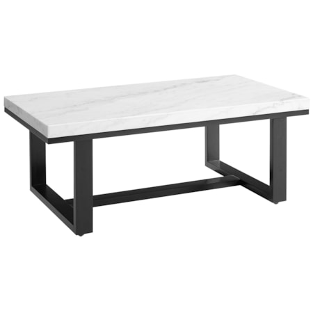 48" Rect. Marble-Top Cocktail Table