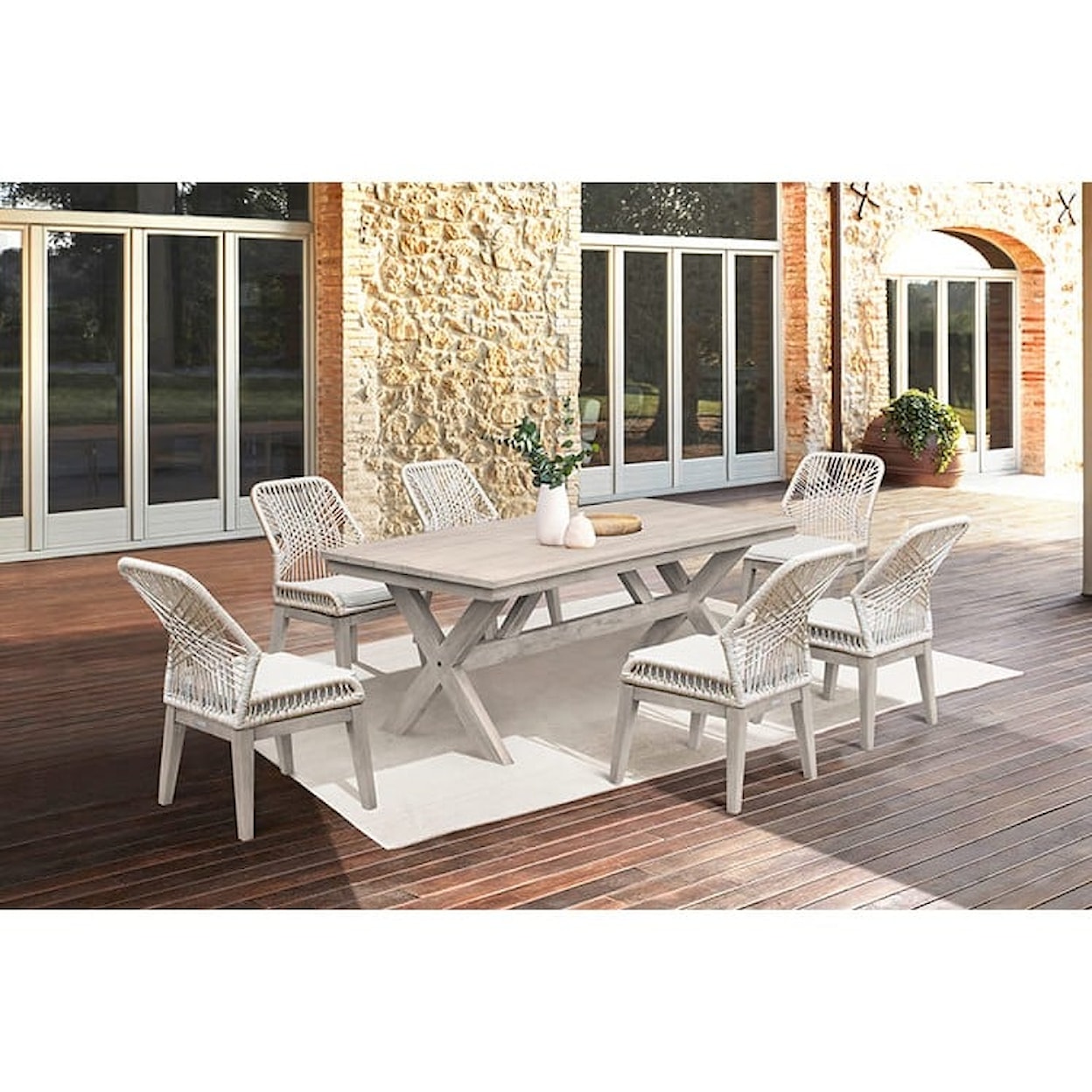 Armen Living Costa Outdoor Dining Set