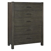 Rustic 5-Drawer Bedroom Chest with Cedar-Lined Bottom Drawers