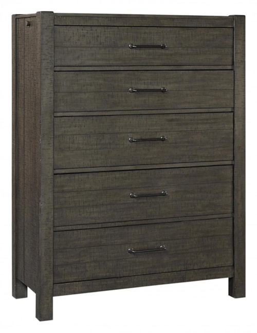 Rustic 5-Drawer Bedroom Chest with Cedar-Lined Bottom Drawers