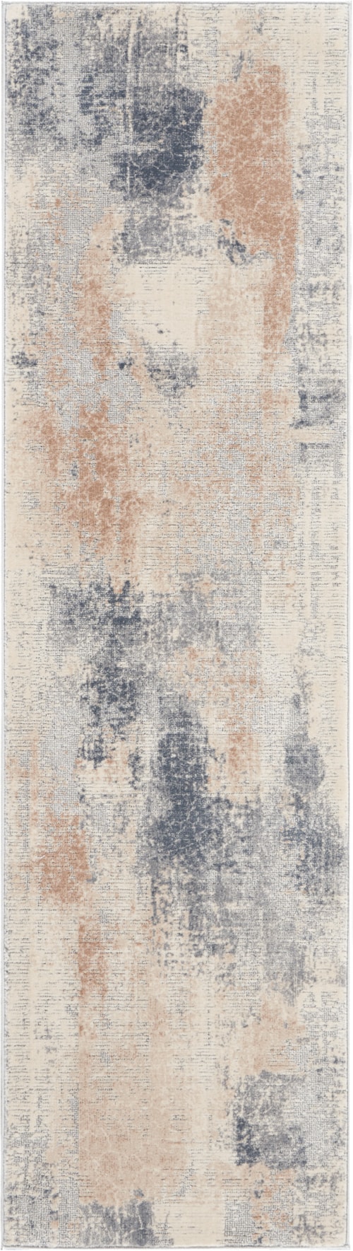 2'2" x 7'6" Beige/Grey Runner Rug