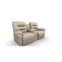 Casual Rocking Reclining  Loveseat with Cupholder Storage Console