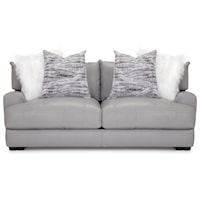 Contemporary Stationary Sofa with Track Armrests