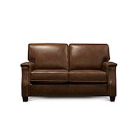 Transitional Leather Loveseat with Nailhead Trim