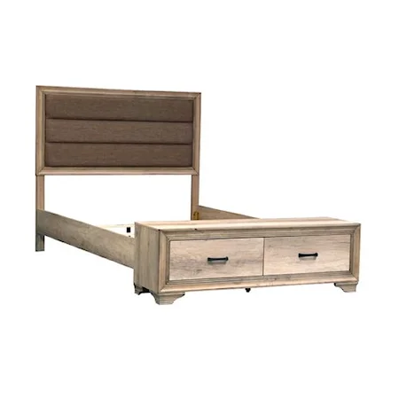 Contemporary Rustic Full Storage Bed