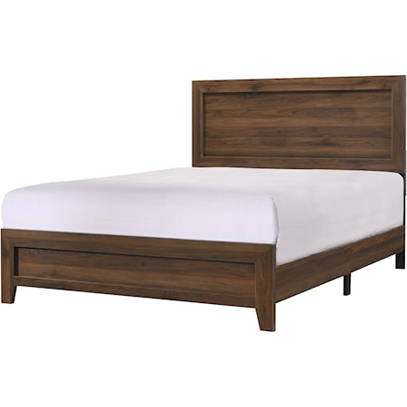 Transitional Twin Wood Panel Bed