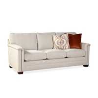 Transitional Sofa with Padded Track Arms