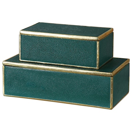 Karis Emerald Green Boxes (Set of 2)