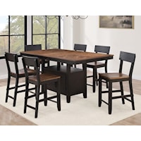 Industrial Farmhouse 7-Piece Counter Height Dining Set