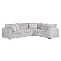 Casual 2-Piece Sectional Sofa with Throw Pillows