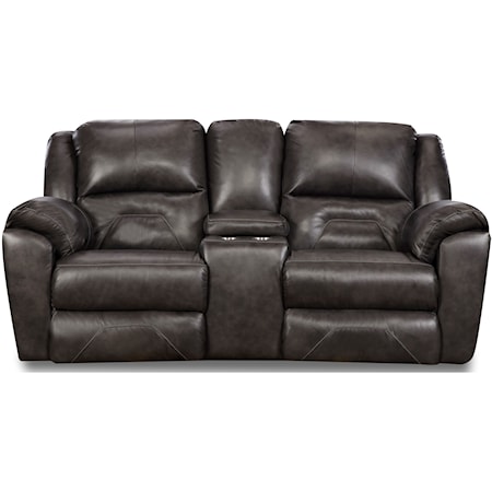 Double Reclining Console Sofa with Power Headrest