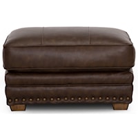 Traditional Chair Ottoman with Nail-head Trim