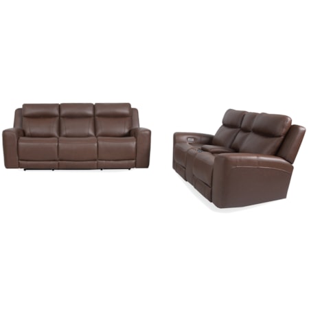 Power Reclining Sofa and Loveseat Set