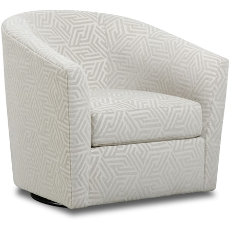 Ritzy Contemporary Swivel Barrel Accent Chair