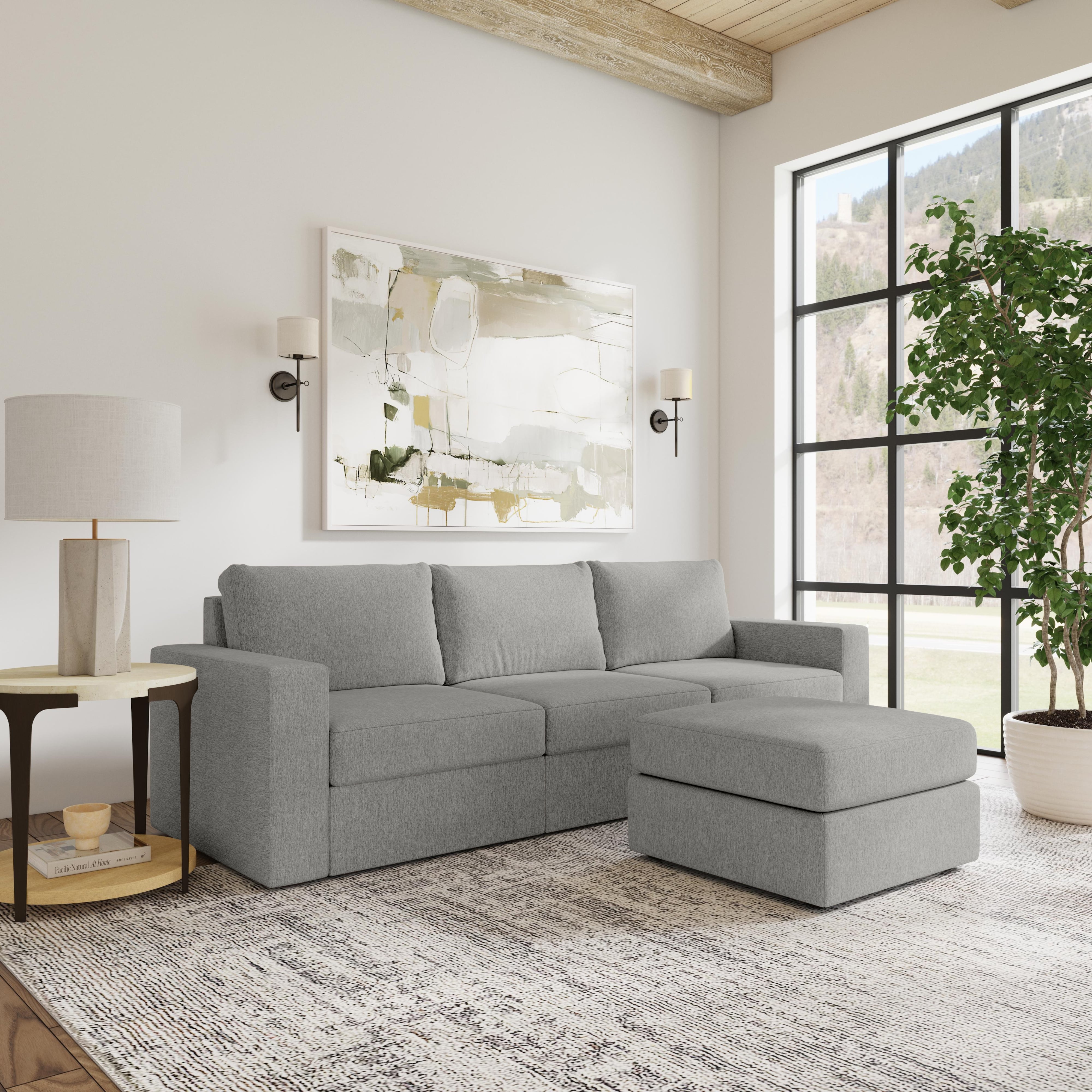 Flexsteel Flex Wide-Arm Sofa with Ottoman
