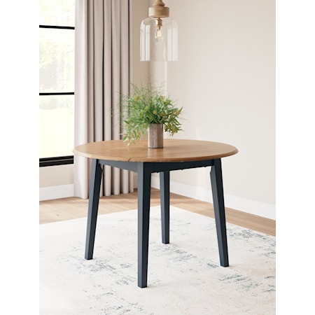 Round Drm Drop Leaf Table