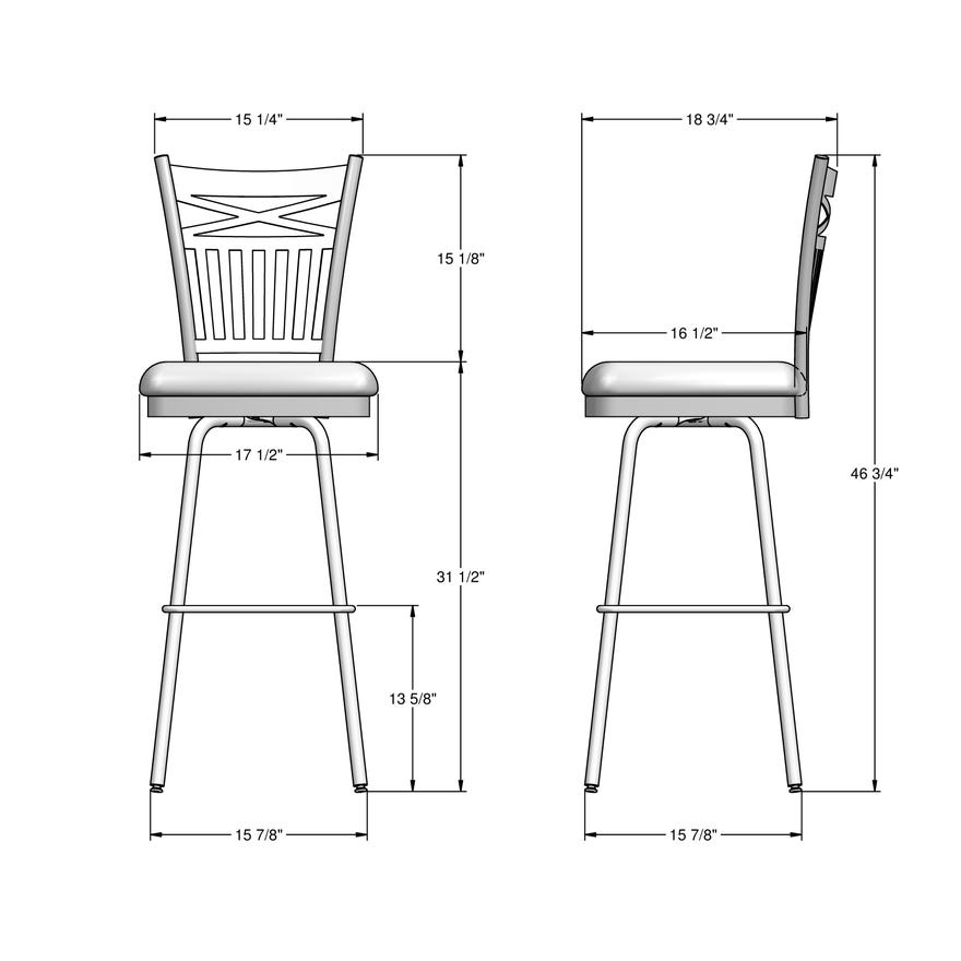Amisco Garden Upholstered Bar Height Swivel Stool