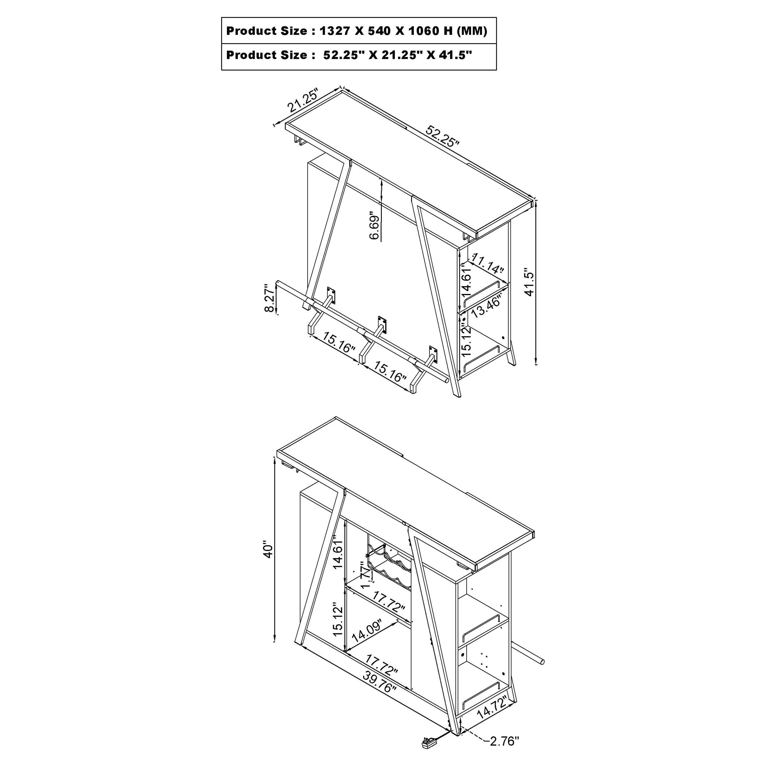 Araceli Freestanding LED Home Bar Cabinet