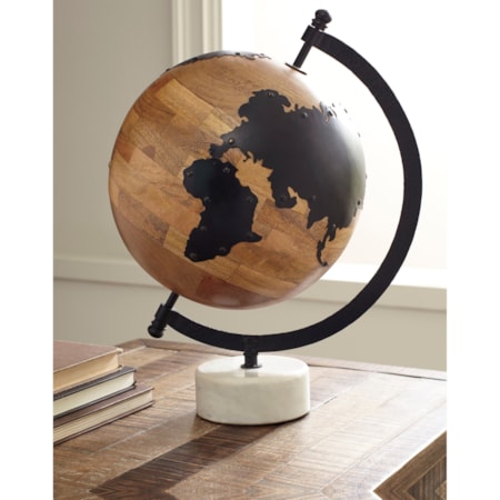 Alameda Natural/Black Globe Sculpture