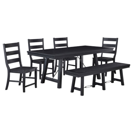 Newport 6-piece Trestle Dining Table Set