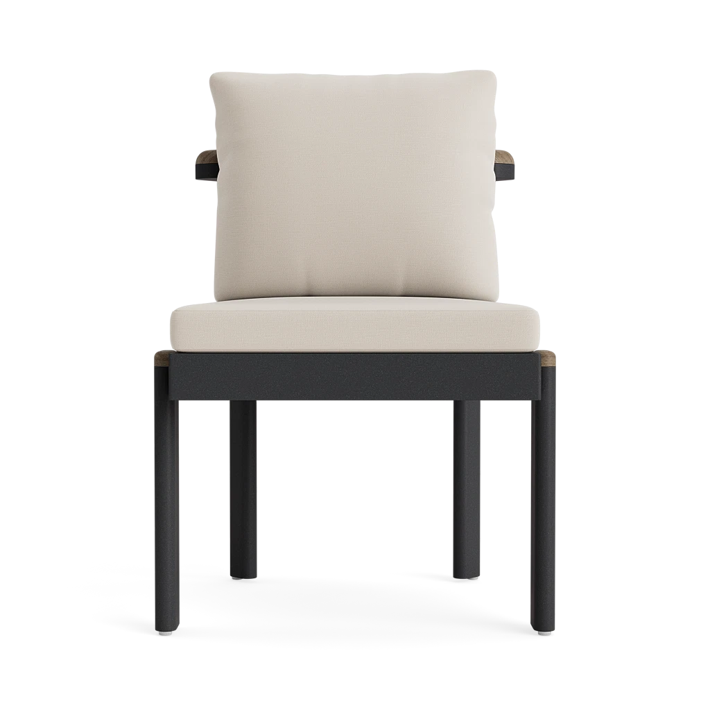 Barrel-Back Side Chair w/Teak Accenting