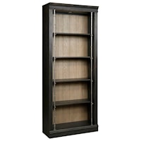 Transitional Wood and Metal Bunching Bookcase