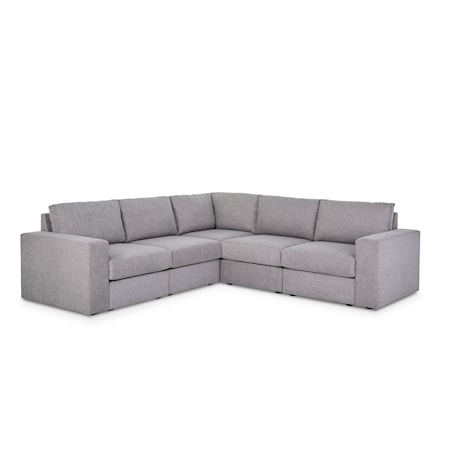 Wide-Arm 5-Seat Sectional Sofa