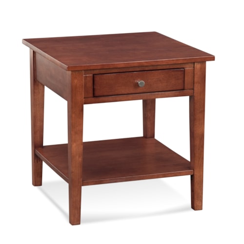 Transitional End Table with Single Drawer