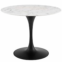 40" Round Artificial Marble Dining Table