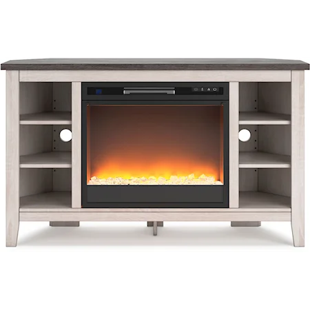 Corner TV Stand with Fireplace