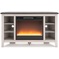 Two-Tone Corner TV Stand with Electric Fireplace