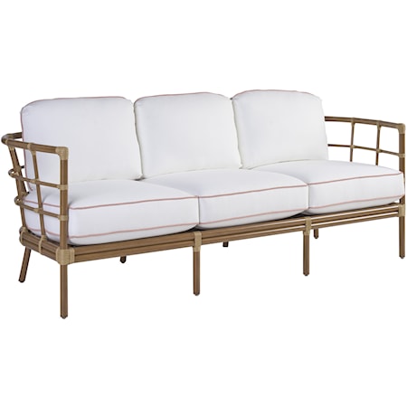 Coastal Outdoor Sofa with Curved Arms