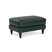 Contemporary Ottoman with Wood Legs
