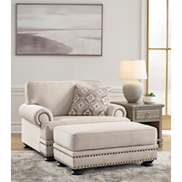 Transitional Chair & 1/2 with Accent Ottoman