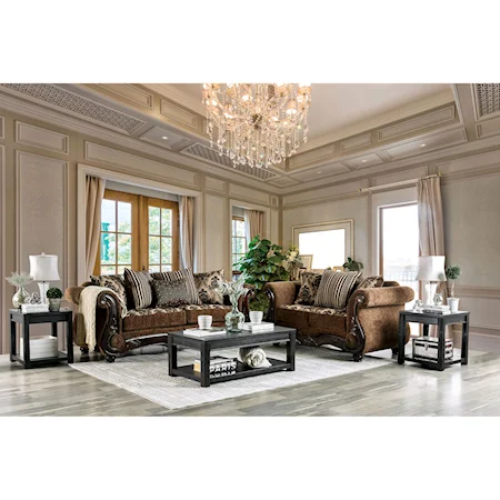 Traditional Sofa and Loveseat Set