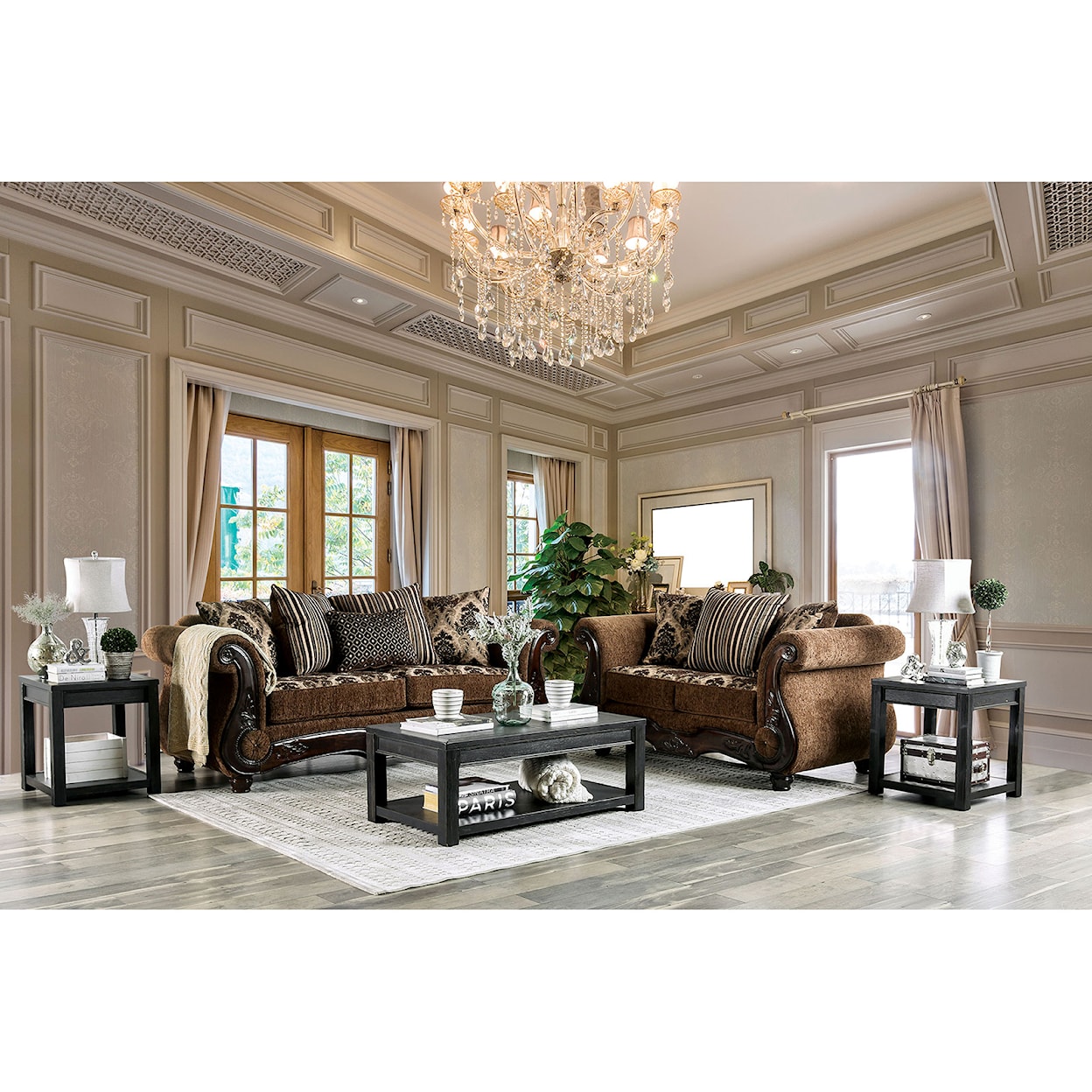 Furniture of America Tilde Sofa and Loveseat Set