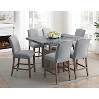 Transitional 5-Piece Counter-Height Dining Set