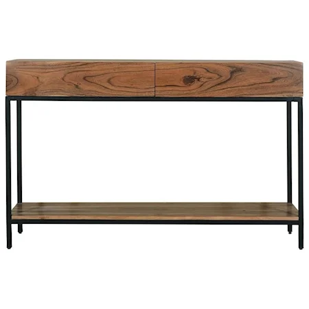 Contemporary Industrial 2-Drawer Console Table