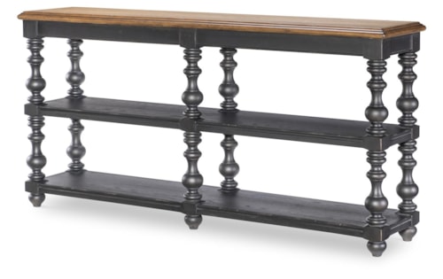 Transitional Turned Bobbin Leg Console Table