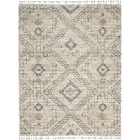 7'10" x 10'6" Ivory/Grey Rectangle Rug