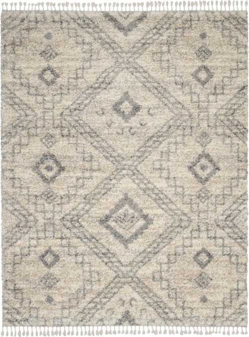 7'10" x 10'6" Ivory/Grey Rectangle Rug