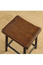 Furniture of America Lainey Set of 2 Industrial Counter-Height Stools with Contoured Seat