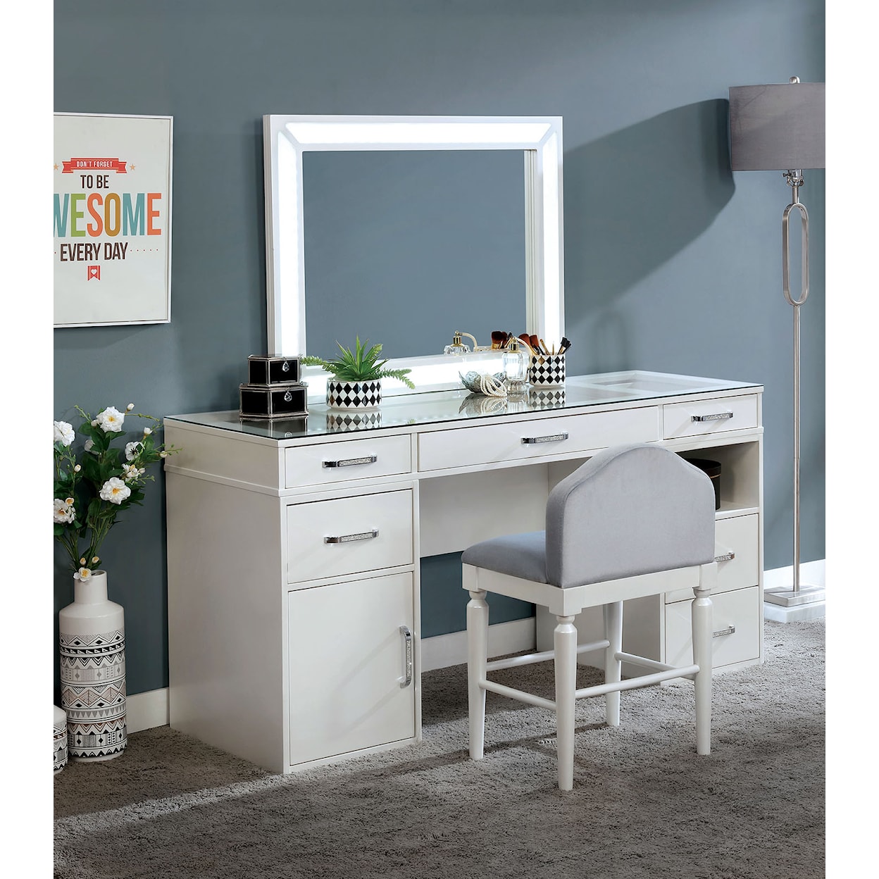 Furniture of America - FOA Vickie Vanity Set